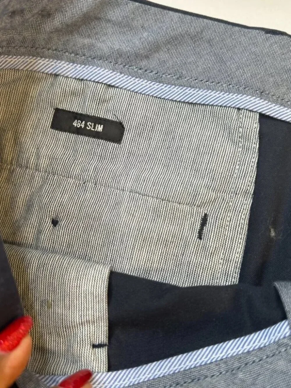 J.Crew Men's Navy Chino Pants 484 Slim Fit Size 34W/30L
